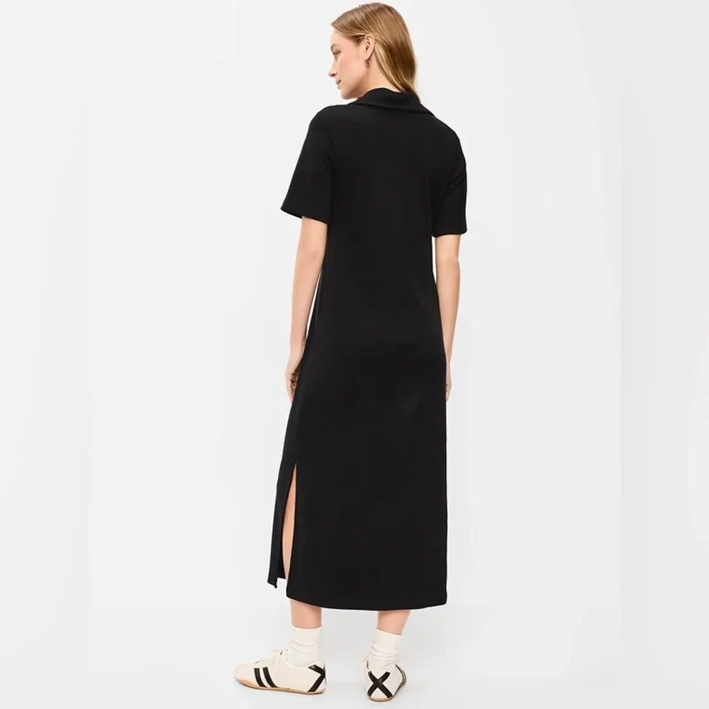 NEW! Old Navy Black Short-Sleeve Polo Midi Dress - Size XS TALL  🪗